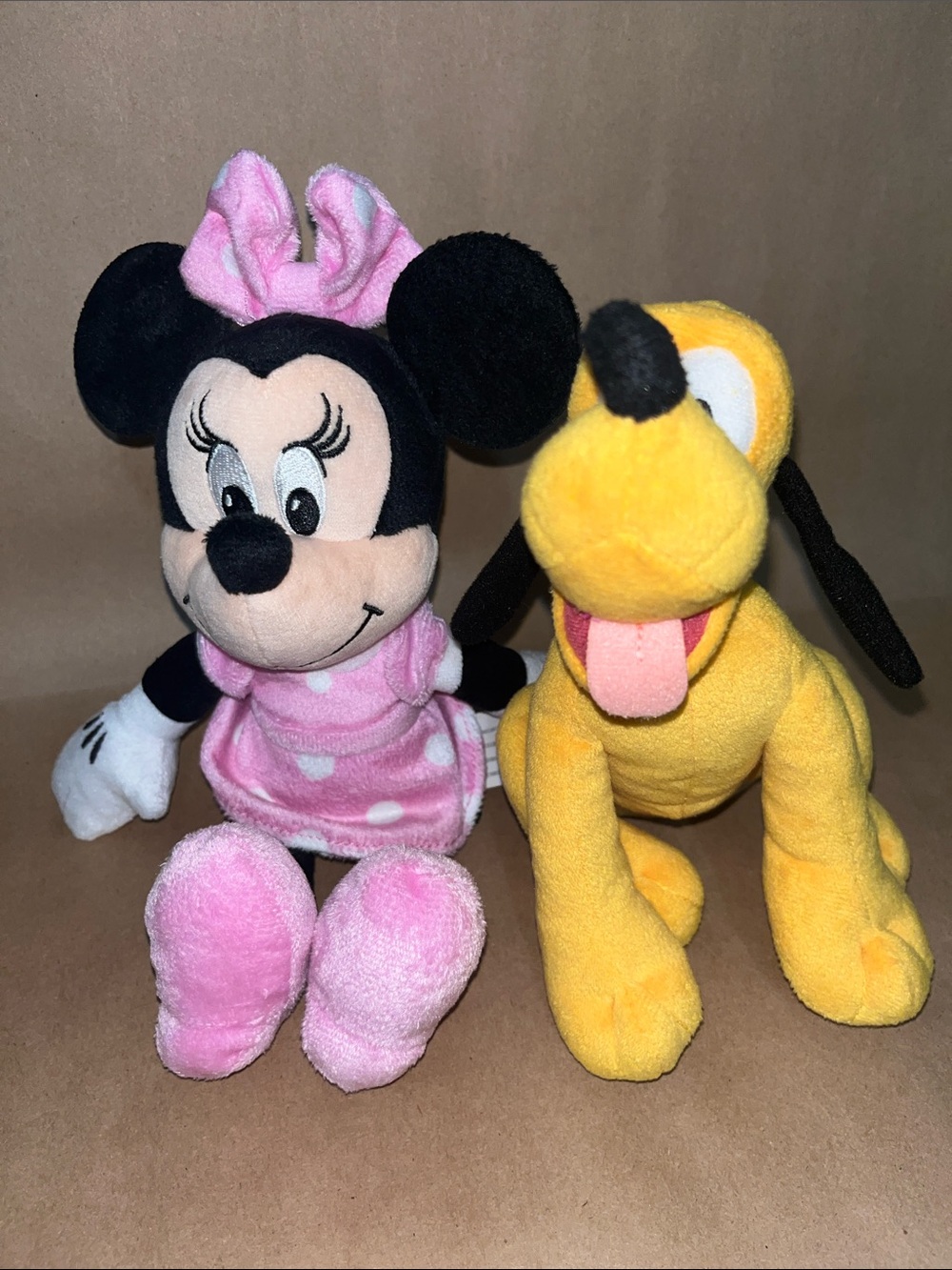 Disney Pink Minnie Mouse Plush Toy with Yellow Pluto Plush Buddy